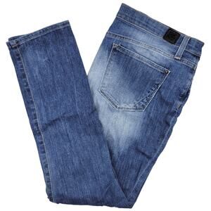 DKNY Jeans Women's 10 Blue City Ultra Skinny Distressed Denim Mid Rise Stretch